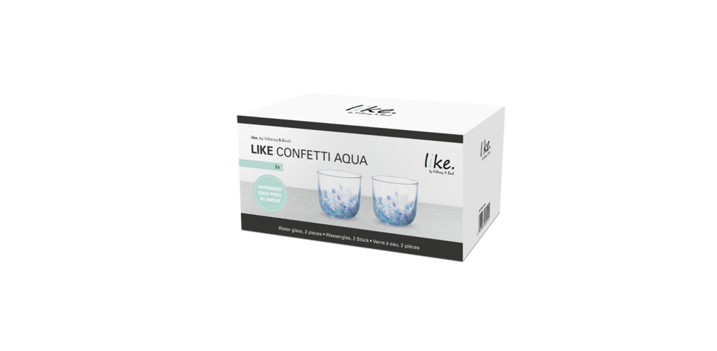Like Confetti Aqua Water Glass Set of 2