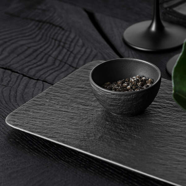 Manufacture Rock Black Rectangular Serving Plate