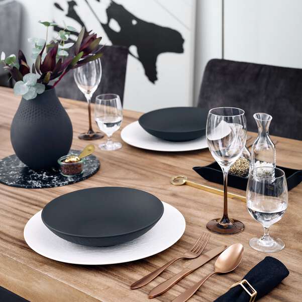 Manufacture Rock Black Bowl Flat 24cm