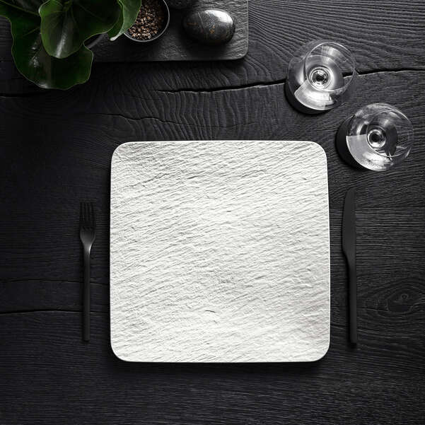 Manufacture Rock Blanc Square Gourmet Plate