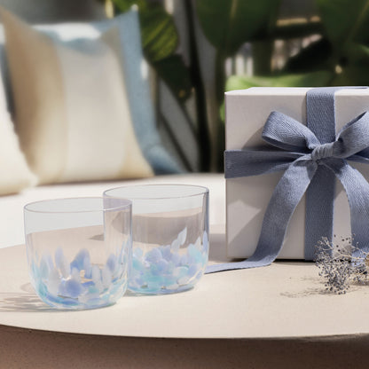 Like Confetti Aqua Water Glass Set of 2