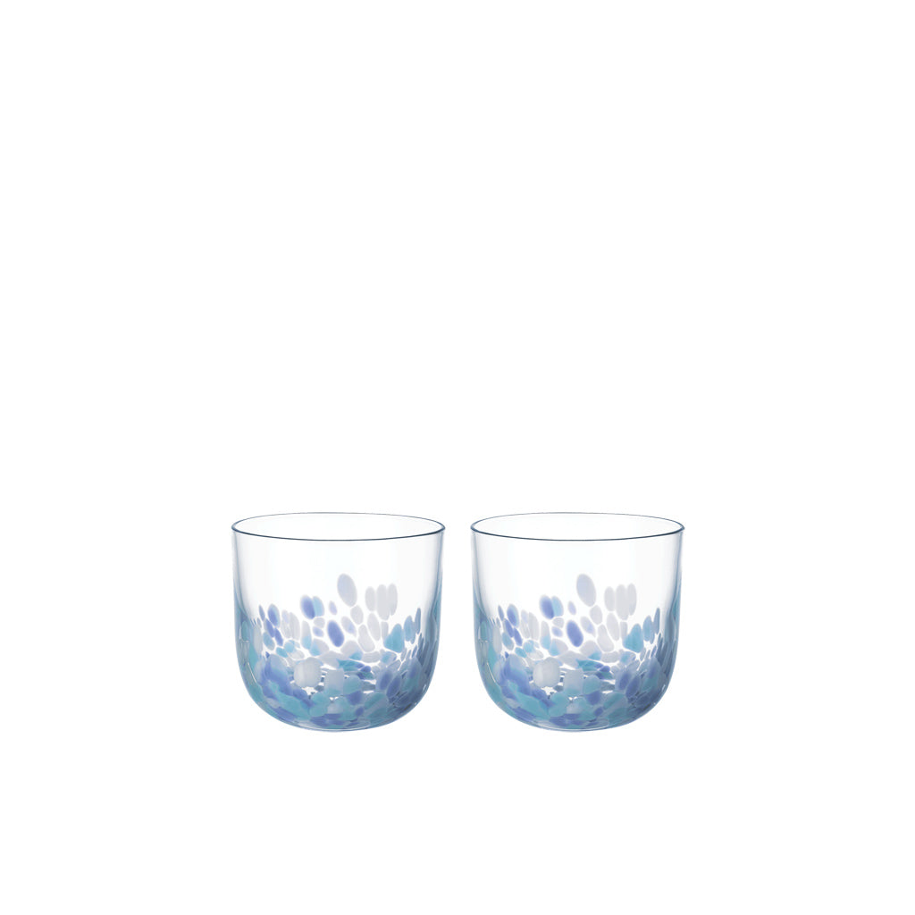 Like Confetti Aqua Water Glass Set of 2
