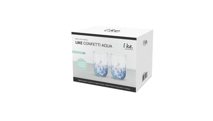 Like Confetti Aqua Highball Glass Set of 2